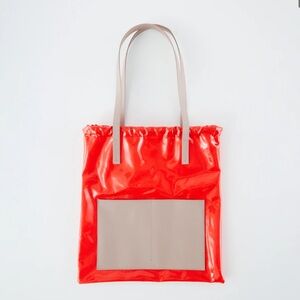 Tibi Red Patent Lucas Tote Bag